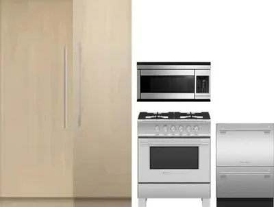 5 Piece Package Includes Refrigerator, Freezer, Range, Microwave And Dishwasher